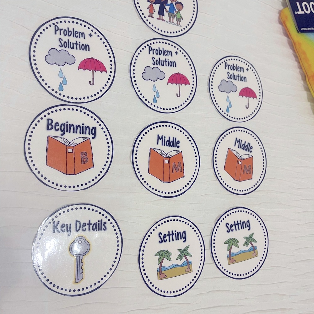 Story Element, Retell Sticks, Lot of 10, Hard Laminated, New